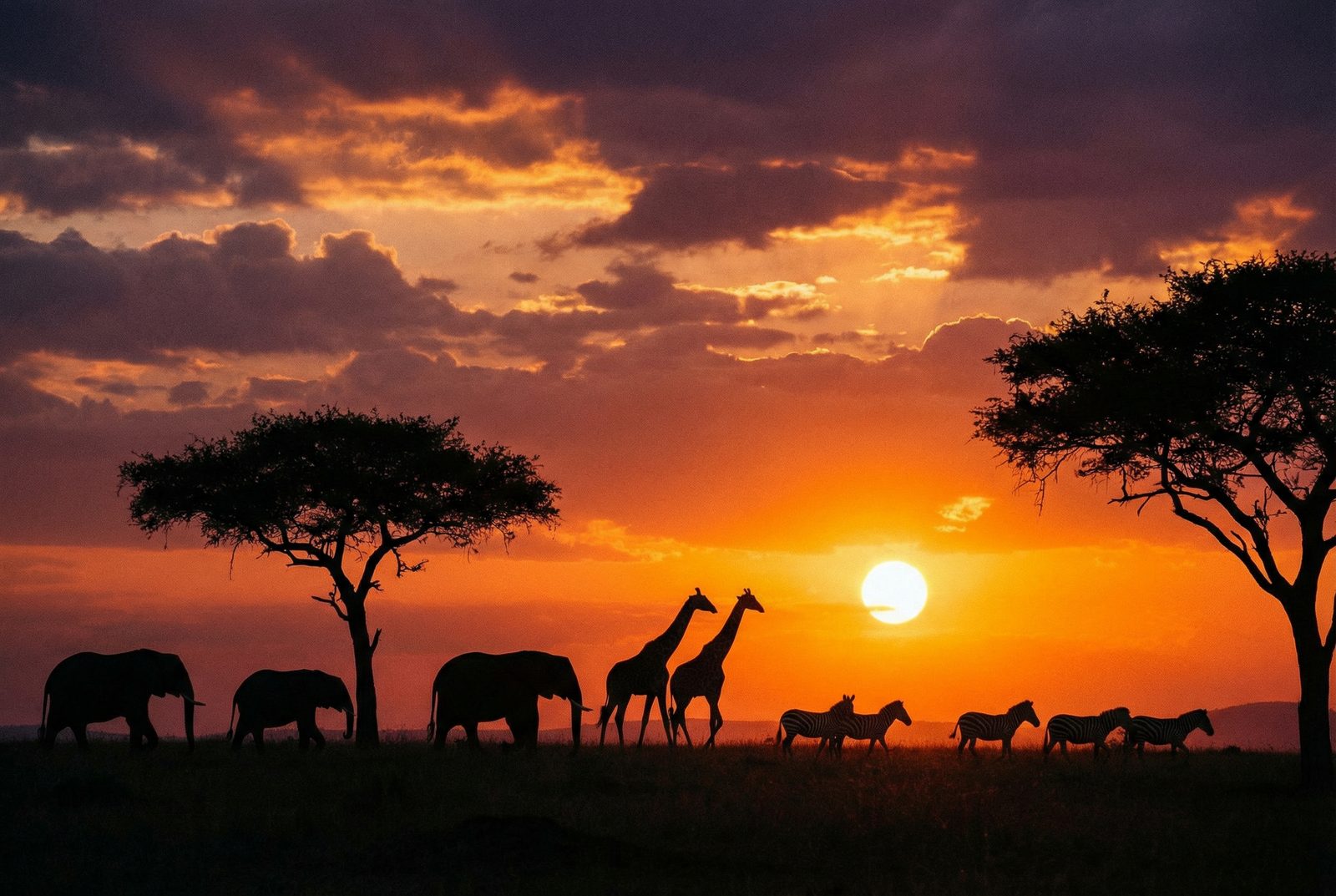 芒果视频非洲草原日落视频